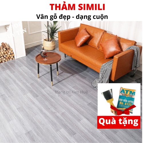 Thảm nhựa trải sàn vân gỗ, simili lót sàn vân gỗ miếng dán sàn giả gỗ chống nước bền đẹp, tấm simili dán sàn gỗ