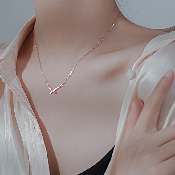 Dây chuyển nữ chữ X nhỏ xinh dễ thương  đơn giản trẻ trung - namimi