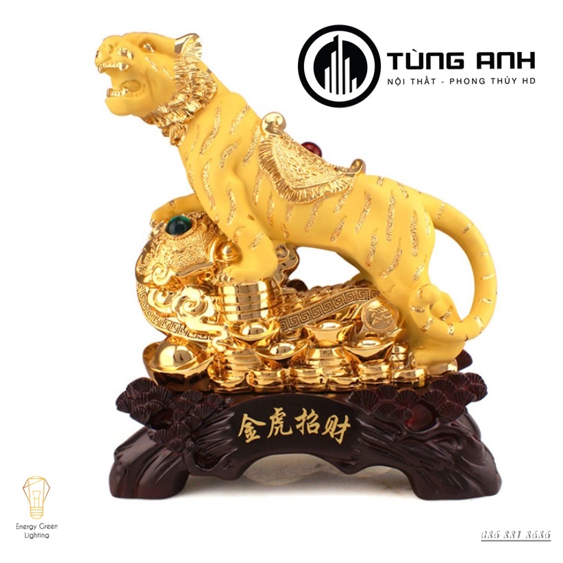 Tượng Hổ Vàng Phong Thủy - Linh Vật May Mắn, Tài Lộc , Sung Túc  Năm Nhâm Dần - Quà Tặng Tân Gia , Khai Trương