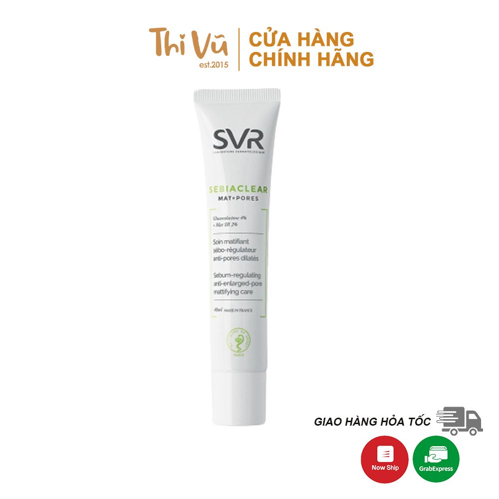 Kem dưỡng SVR Active Sebiaclear Mat Pores 40ml giảm mụn se khít lỗ chân lông kiềm dầu cho da - Thi Vũ