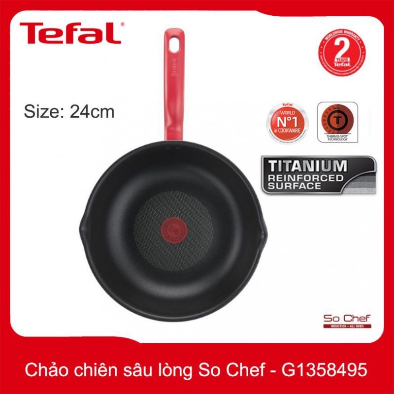 Chảo chiên chống dính sâu lòng Tefal So Chef đường kinh 24cm - G1358495