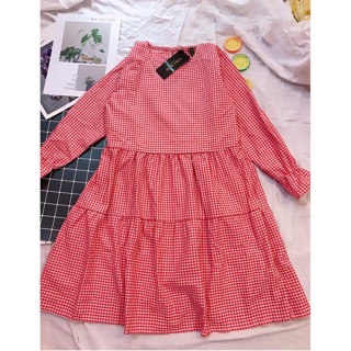 Váy kẻ  babydoll