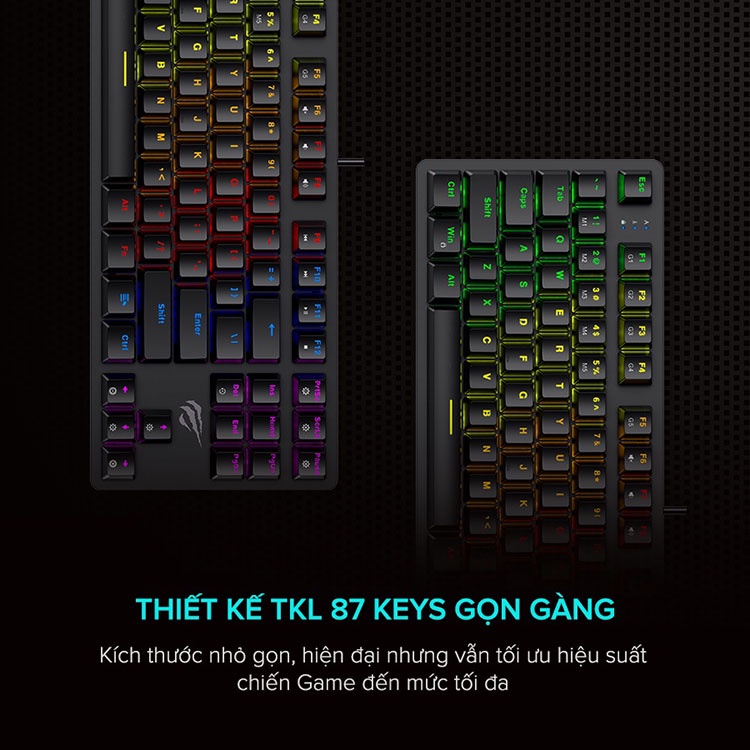 Bàn phím cơ Gaming HAVIT KB869L TKL - Hàng chính hãng