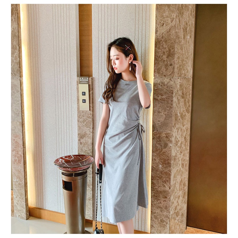 Đầm ZXYOUPING phối dây rút thời trang hè tươi mới năm 2021