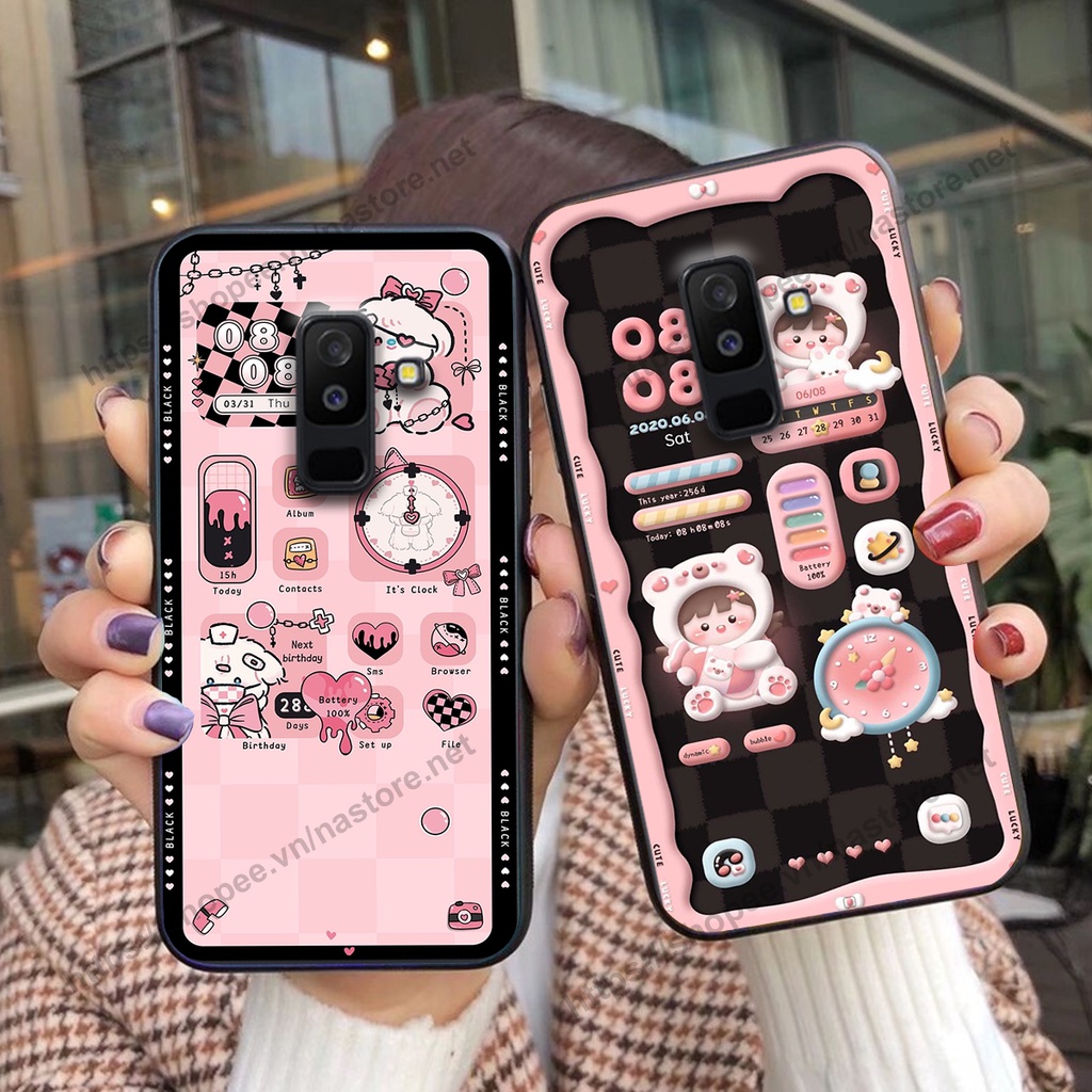 Ốp lưng Samsung A6 2018 / A6 Plus / A6+ gấu, đồng hồ dễ thương cute giá rẻ