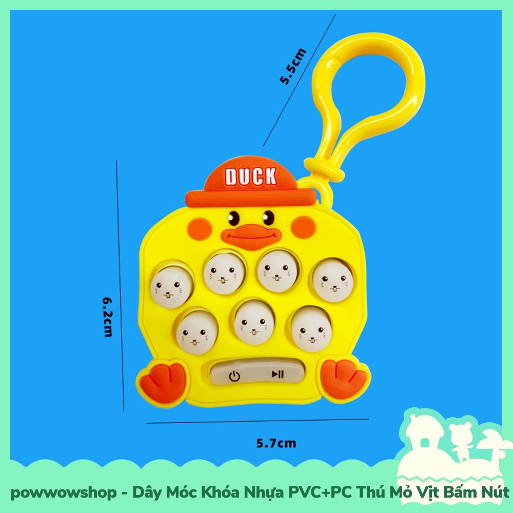 [Sẵn VN - Hỏa Tốc] Dây Móc Khóa Nhựa PVC+PC Trò Chơi Bấm Nút Mẫu Yellow Duck Vịt Vàng