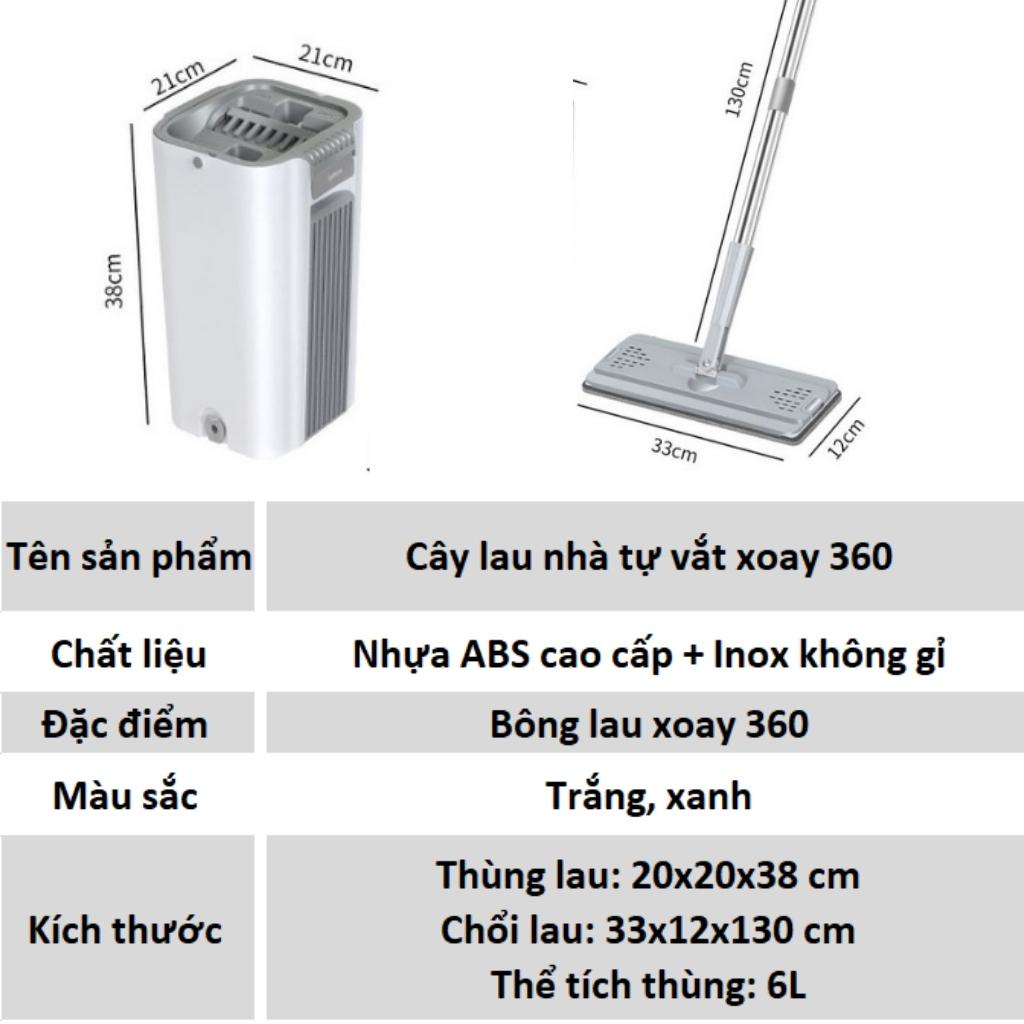 Cây lau nhà tự vắt thông minh chổi xoay 360 độ cao cấp MOPScratch