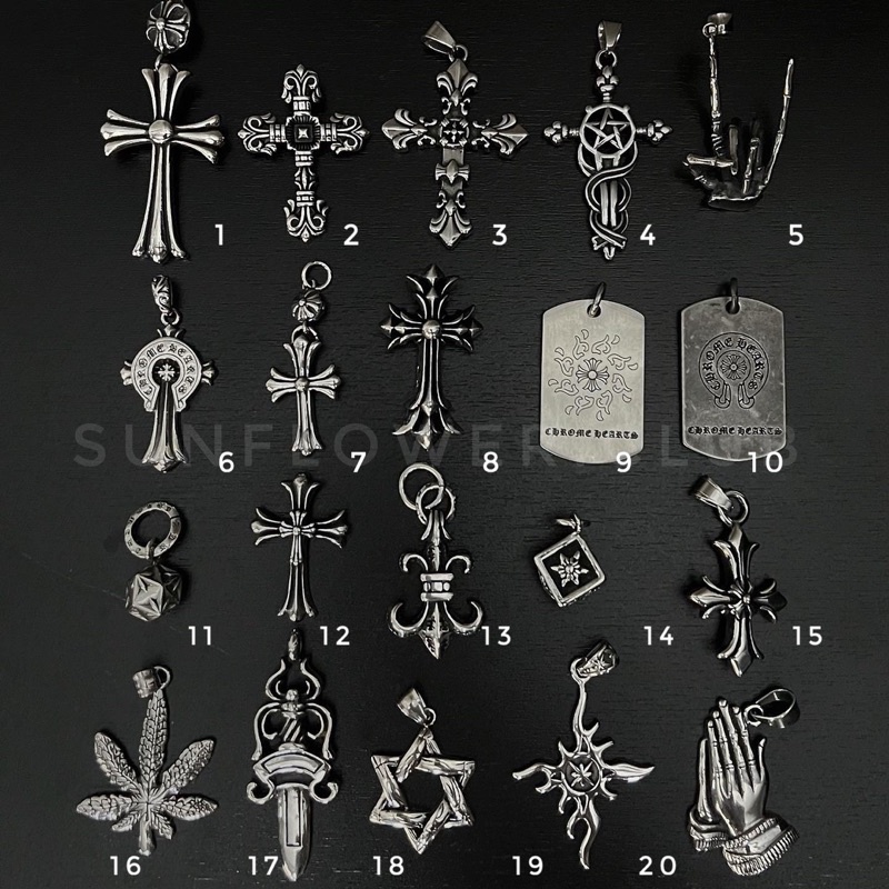 Mặt dây chuyền Chrome Heart THÉP TITAN không đen không gỉ