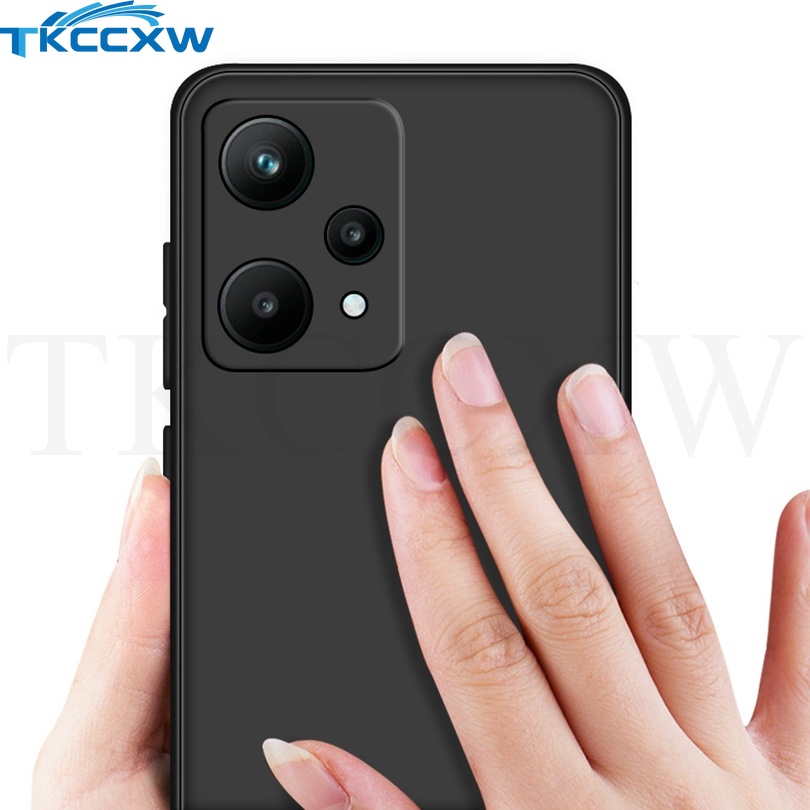 Ốp Điện Thoại Silicon Mềm Nhám Màu Đen Siêu Mỏng Cho Realme 8i 9i Q3S Q3t C35 9 Pro+ GT2 GT Neo 3 2 2T V25 Narzo 50
