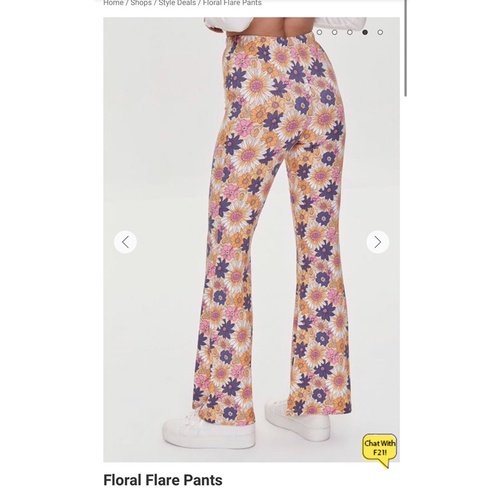 Quần thun ống loe in hoa Floral Flare Pants F21 VNXK