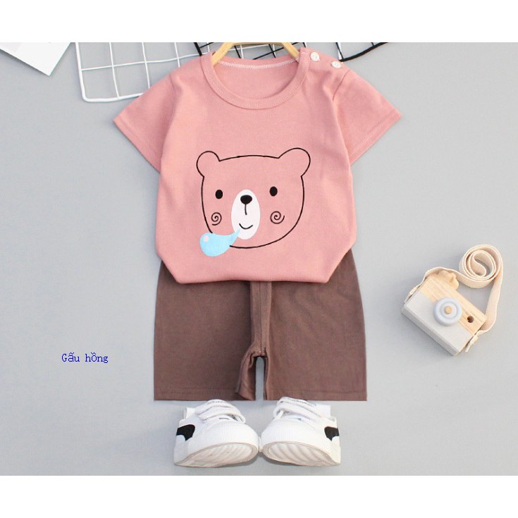 Bộ quần áo trẻ em cộc tay bé trai bé gái chất cotton mùa hè quần đùi thun trẻ em 2021