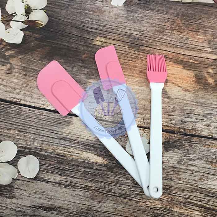 BỘ 3 CHỔI PHỚI/ SPATULA HỒNG CUTE MS155