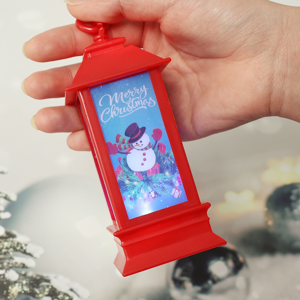 1 Đèn Lồng Led Khung Đỏ Hình Nến Giáng Sinh Chống Nước Kích Thước 14X5.2Cm