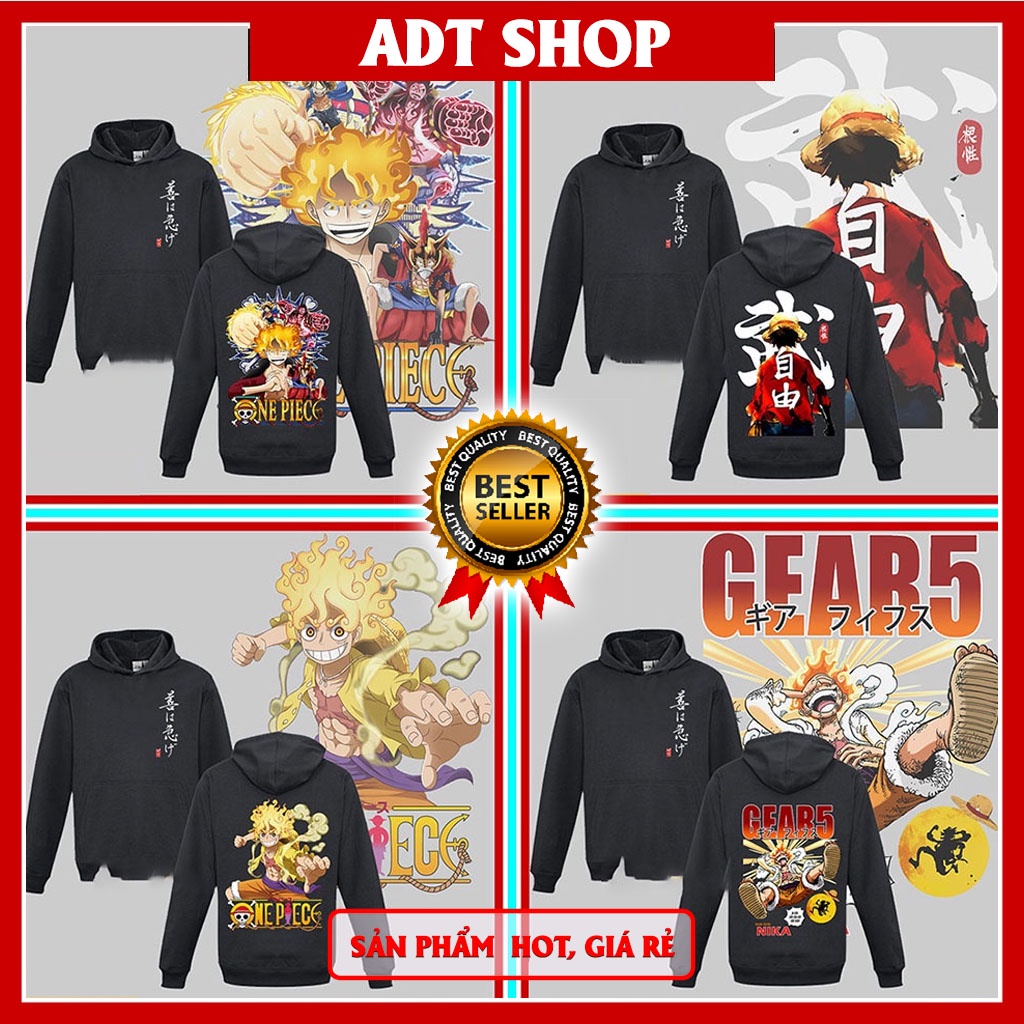 Top 4 Áo Hoodie One Piece Anime in hình Luffy Gear 5 Nika mẫu mới siêu đẹp, chất nhất