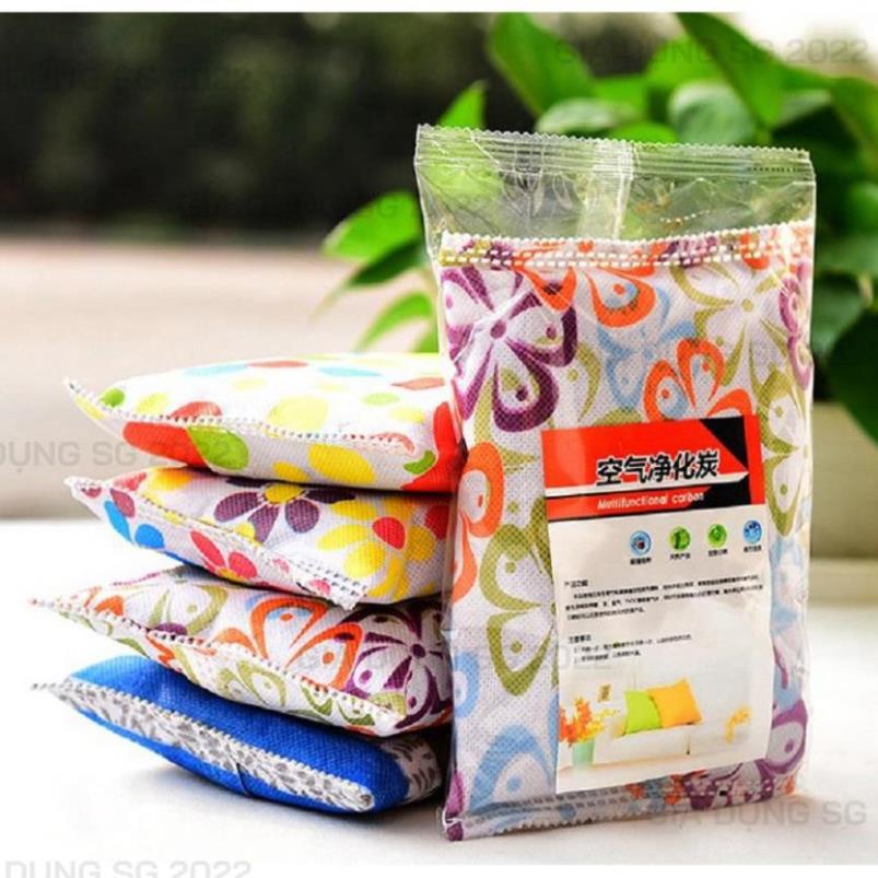 Gói than hoạt tính khử mùi 500g trong xe hơi, tủ quần áo - Than tre hoạt tính loại trừ mùi 7032 GDSG