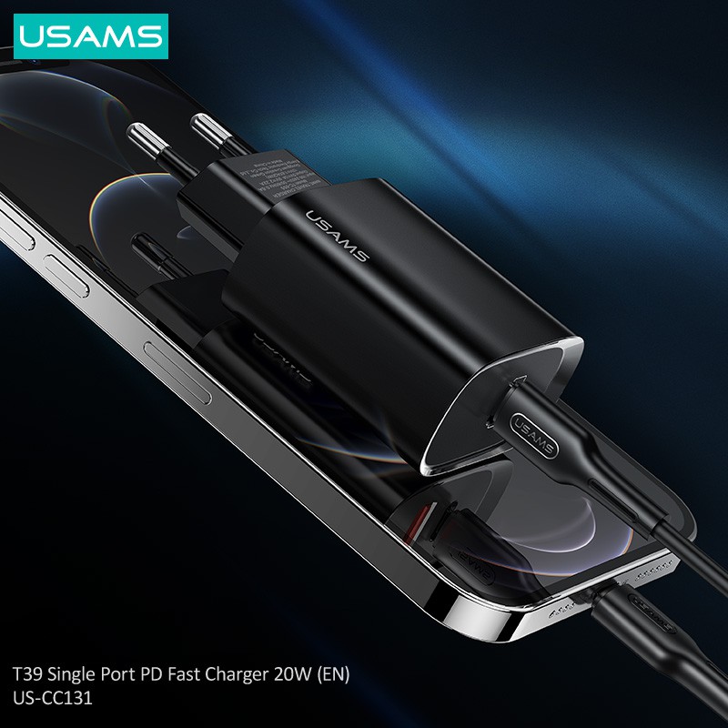 Củ sạc nhanh USAMS T39 20w PD chuyên dụng cho Iphone Oppo Samsung Huawei Vivo Xiaomi