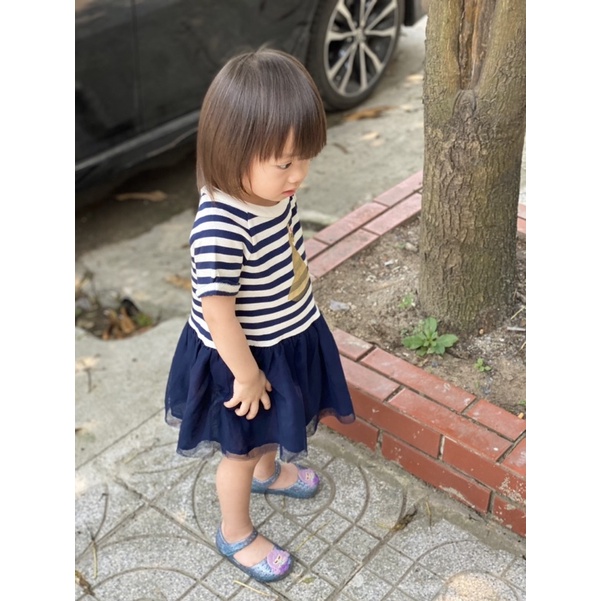 Váy Hè Tutu Bé Gái Kẻ Ngang Công Chúa Navy G
