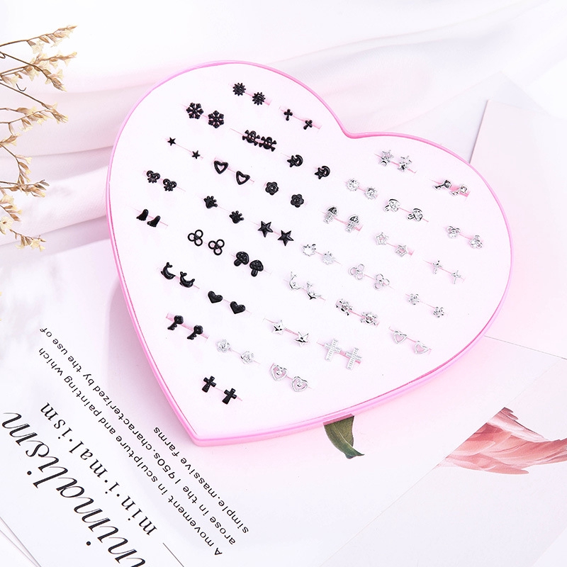 Set 36 Đôi Khuyên Tai Nhựa Chống Dị Ứng Thời Trang Cho Nữ