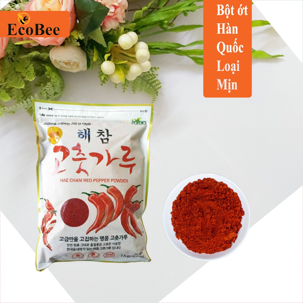 Bột ớt mịn Hàn Quốc nguyên chất loại ngon Gói 100gr/200gr/450gr, gia vị làm kim chi và nấu các món ăn -Ecobee