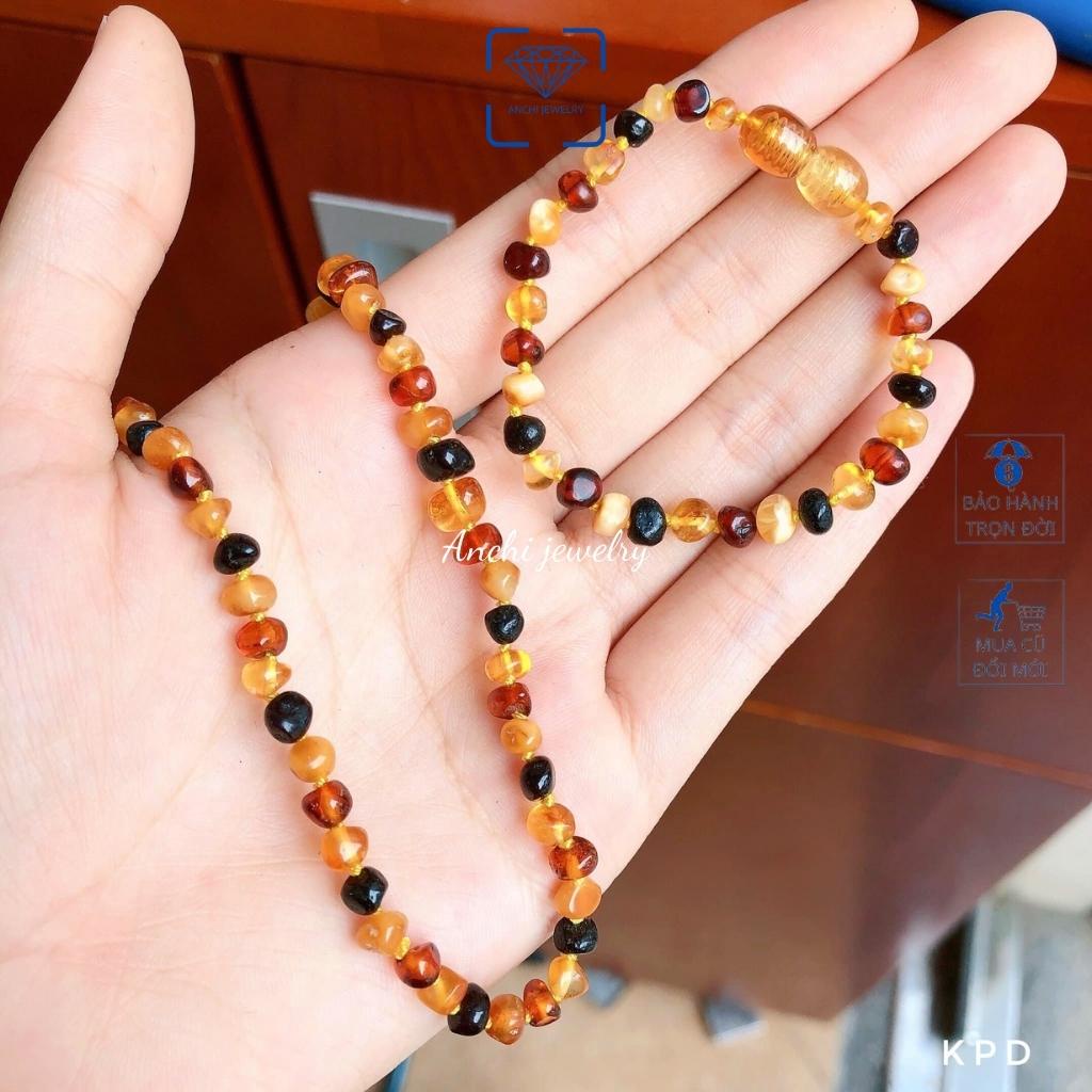 Bộ vòng cổ vòng tay hổ phách cho bé, Anchijewelry