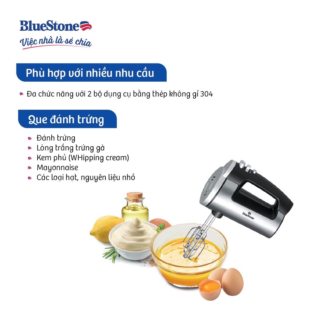 Máy Đánh Trứng BlueStone HMB-6333S (300W) - Hàng chính hãng - Bảo hành 24 tháng