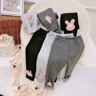 Qb56 - quần legging bé gái lót lông thỏ gấu