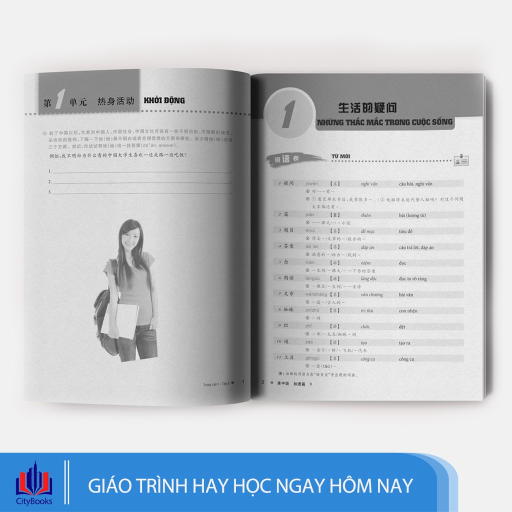 Sách - COMBO Giáo trình hán ngữ Boya Trung Cấp 1 (Tập 1, 2) - Trung Cấp 2 (Tập 1, 2)