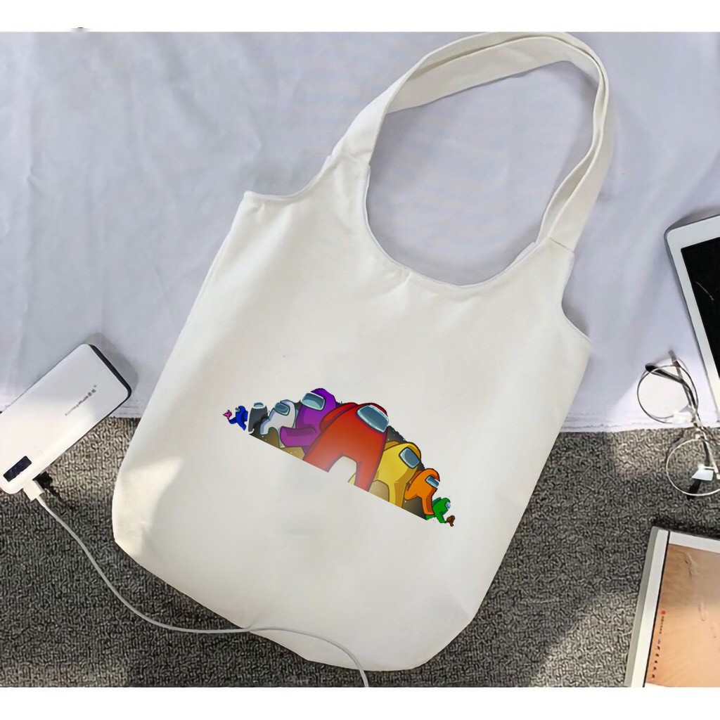 Túi tote bầu đeo vai vải canvas among us