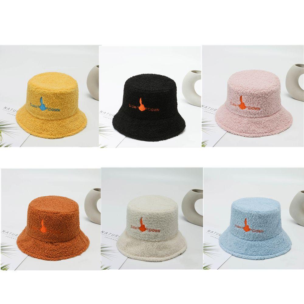 Nón Bucket Chất Liệu Cashmere Chống Nắng Ấm Áp