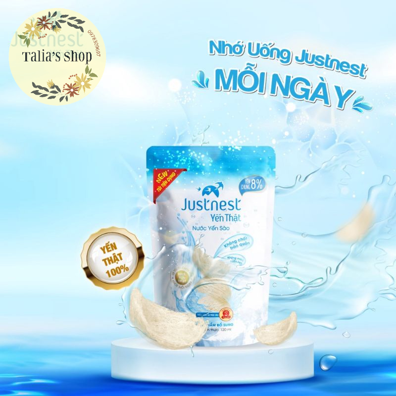 Lốc 10 túi nước yến sào - yến thật Just Nest 120ml
