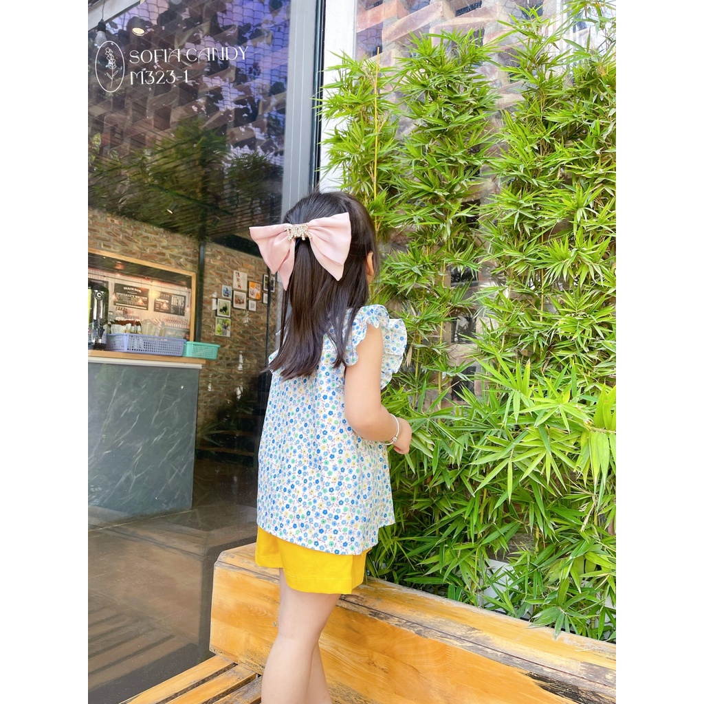Set Bộ Áo Smock Đính Nơ Quần Linen Túi Mềm Sofiacandy Xinh Đẹp [Có sẵn]