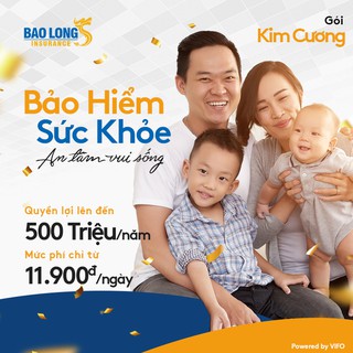 Toàn Quốc [Voucher giấy] Bảo hiểm sức khỏe Bảo Long - Gói Kim Cương