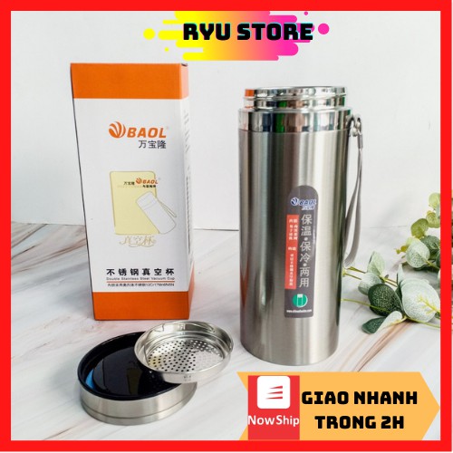 Bình giữ nhiệt Baol❤️𝑭𝑹𝑬𝑬𝑺𝑯𝑰𝑷❤️Bình inox cao cấp BAOL giữ nhiệt hơn 8h 1500ml - 1200ml - 1000ml - 800ml - 600ml