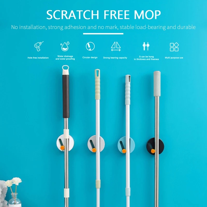 1 Móc Treo Cây Lau Nhà Gắn Tường Đa Năng Chống Trượt Dễ Điều Chỉnh