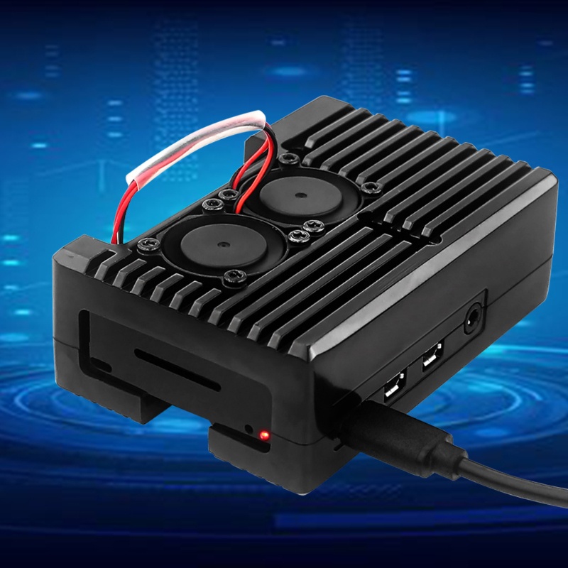 Quạt Tản Nhiệt Làm Mát Raspberry Pi 4 Model B Bằng Kim Loại Kèm Quạt Mini