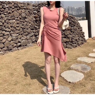 Đầm body thun gân nhún