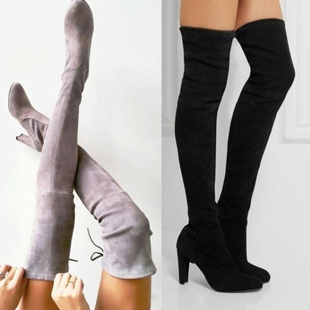 Giày Bốt Cao Gót Cổ Cao Qua Đầu Gối Nữ Mùa Thu | BigBuy360 - bigbuy360.vn