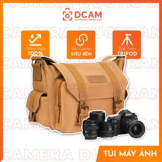 Hình ảnh Túi máy ảnh Caden Vintage CHỐNG NƯỚC 100% - đựng được body + 3 lens to + tripod + laptop + phụ kiện... chính hãng