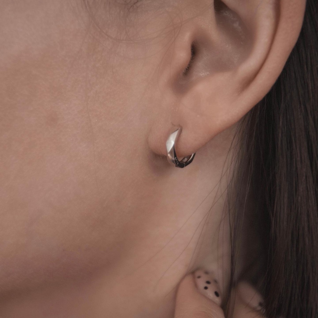 Khuyên tai bạc - Polygonal - CALLA JEWELRY l E023