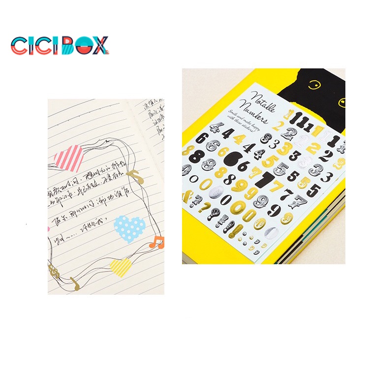 Dán nhãn màu sắc sinh động nhiều hình dáng, Sticker nhãn dán các loại đồ vật cute CICIBOX