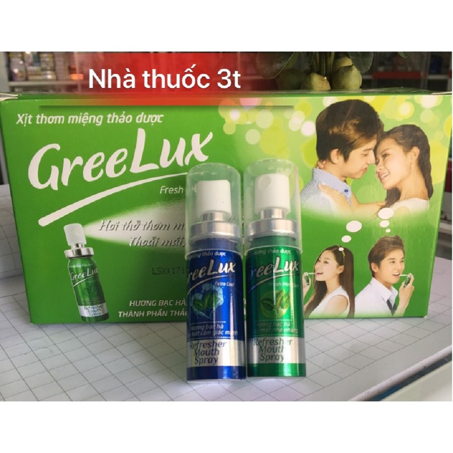 Combo 2 hộp xịt thơm miệng thảo dược GreeLux chống hôi miệng, giúp tự tin thoải mái.