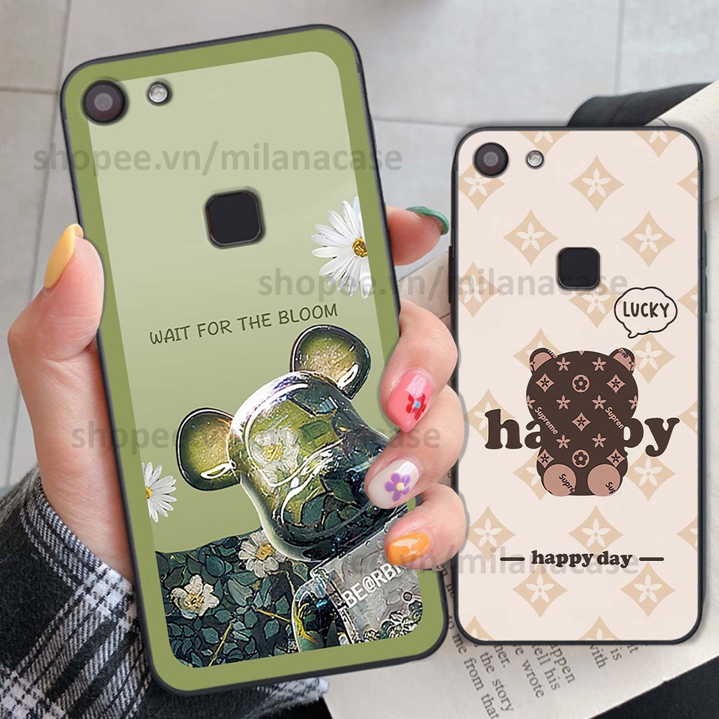 Ốp Vivo V7 / V7 Plus / V7+ gấu be@rBrick gấu Teddy Kaws siêu đẹp, phong cách, cá tính