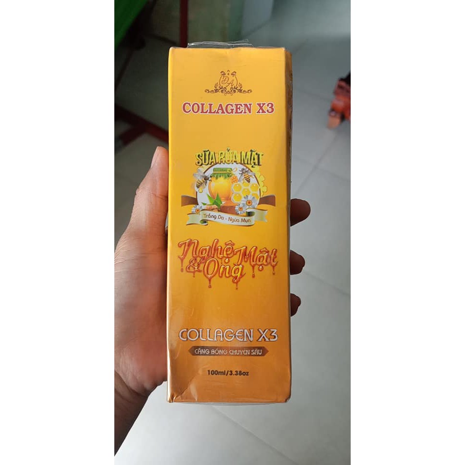 Sữa rửa mặt Nghệ Và Mật Ong Collagen x3 - sữa rửa mặt chuyên sâu Đông Anh( hàng công ty)