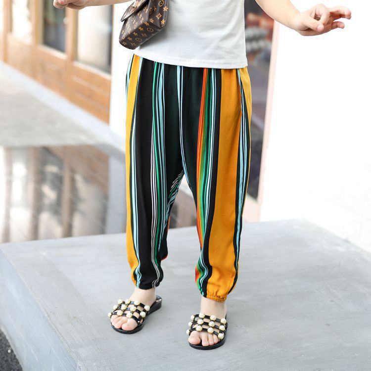 80-150CM Quần Thể Thao Cotton Mỏng Ống Dài Rộng Chống Muỗi Phong Cách Hàn Quốc Dành Cho Trẻ 26
