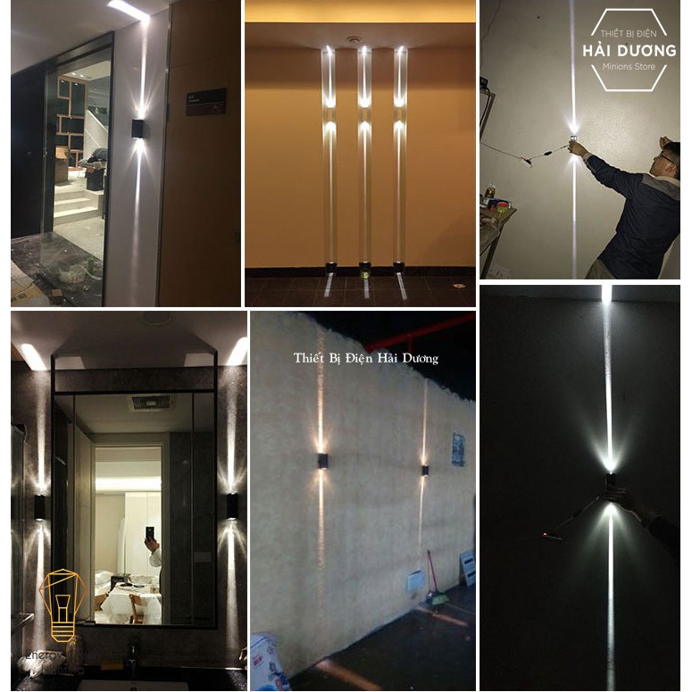 Đèn Tường Cao Cấp 2 Đầu Chiếu Sáng Chống nước ngoài trời DT-261 Tạo Tia Sáng - Led Siêu Sáng - Ánh Sáng Trắng / Vàng