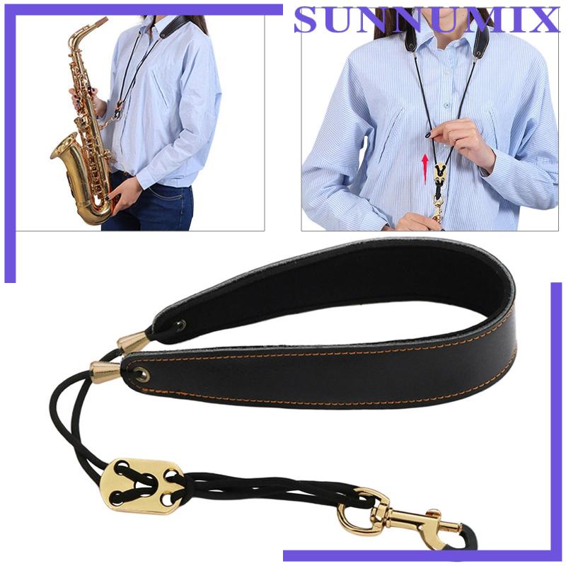 Dây Da Đeo Kèn Saxophone Có Đệm Móc Kim Loại Chuyên Dụng