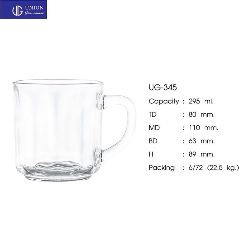 Bộ 6 tách trà/tách cà phê sọc đẹp 295ml