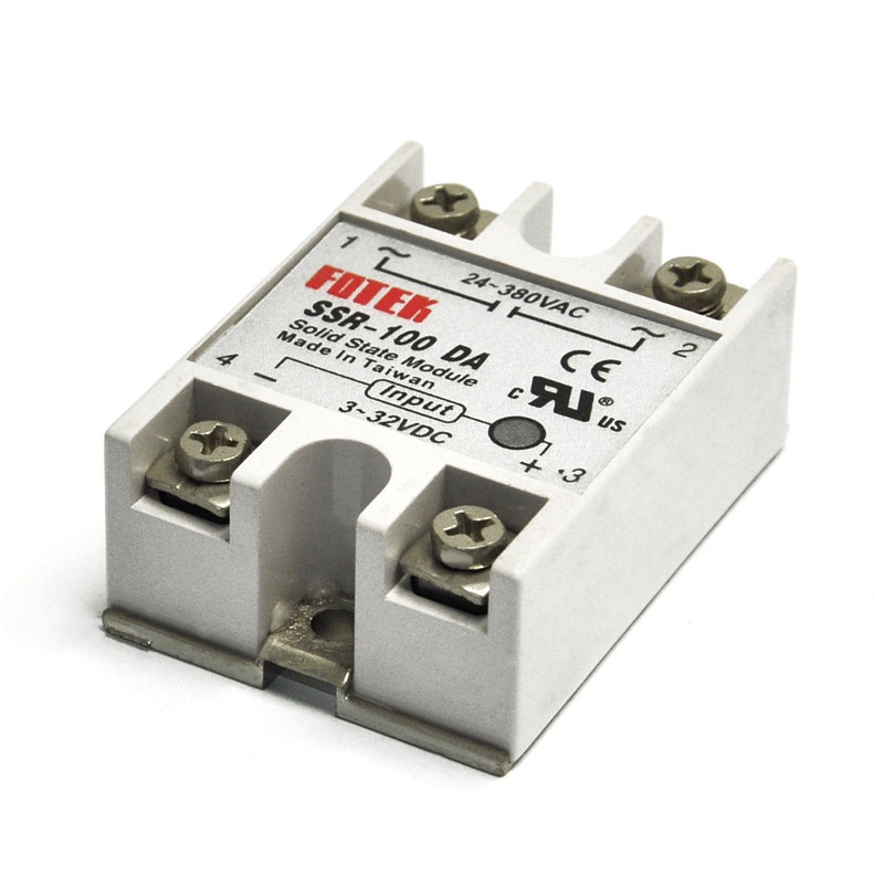 DIYMORE Mô-đun chuyển tiếp trạng thái rắn từ DC sang AC24V-380V 100A 250V SSR-100DA 3-32V