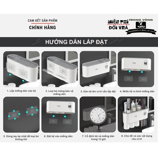 Kệ Để Bàn Chải Kem Đánh Răng , Kem Đánh Răng Tự Động Không khoan tường (Tặng kèm miếng dán)
