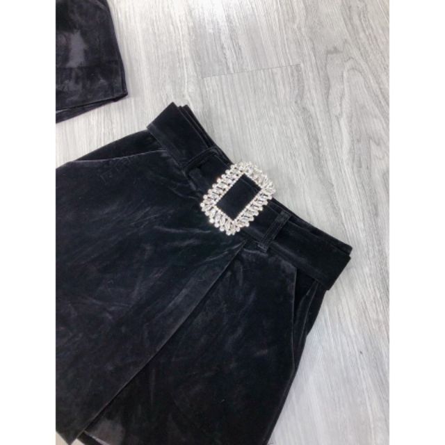 QUẦN NHUNG GIẢ VÁY KÈM TAG ĐÁ